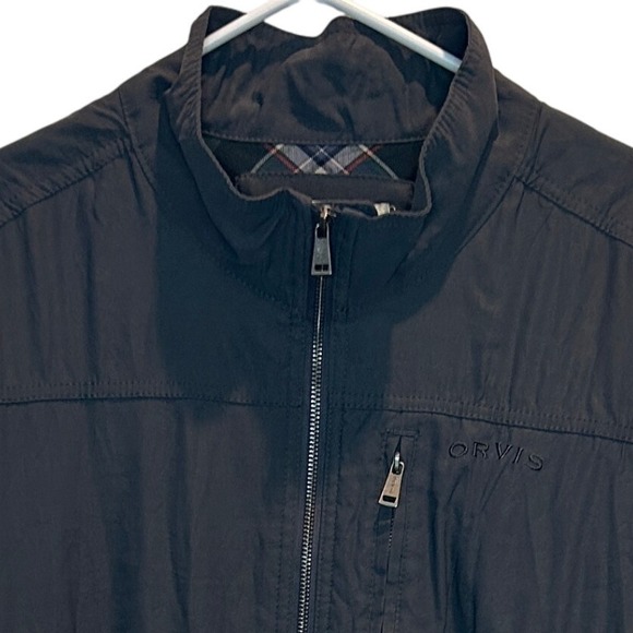 Orvis Classic Collection XXL Dark Gray Jacket Full Zip Plaid Lined Men's Nylon - Picture 1 of 6